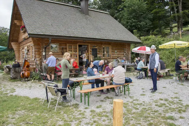 Die Almhütte auf der Geißenbergalm