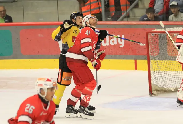 Antonitsch (Wien) legt sich mit Jesper Jensen Aabo (EC-KAC) an - in dieser Höhe hat der Stock eher nichts zu suchen. | Foto: MeinBezirk.at