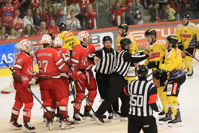 Der Jubel des EC-KAC nach dem Anschlusstreffer sorgte sofort wieder für Gehässigkeiten der Wiener. | Foto: MeinBezirk.at
