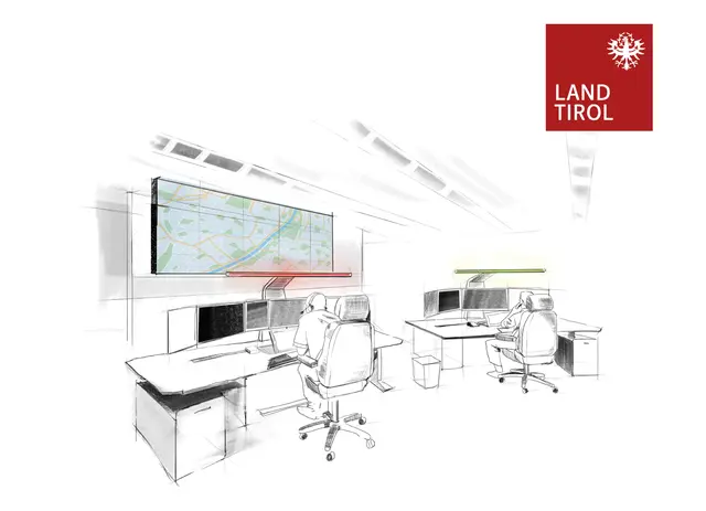 Herzstück des KAT-Zentrums wird ein rund 100 Quadratmeter großes Warn- und Lagezentrum. | Foto: Land Tirol