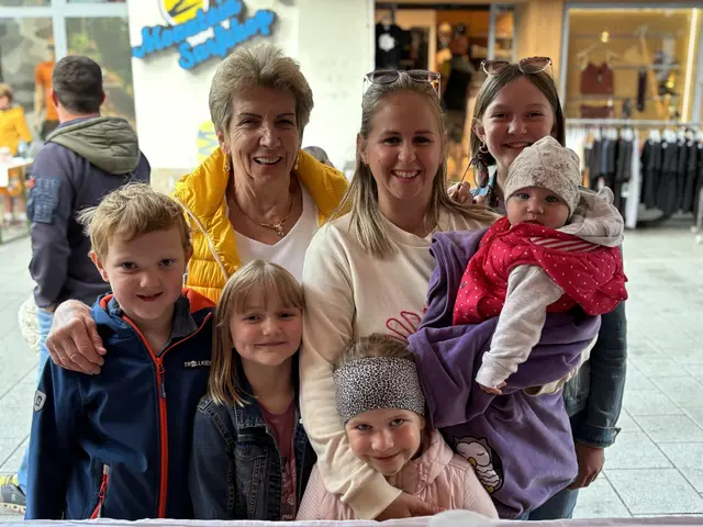 "Großfamilie" vom Johanneshof: Florian, Steffi, Eva, Carina, Emma, Johanna und Valentina  | Foto: Voithofer