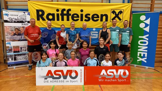 Badminton camp participants in Gleisdorf