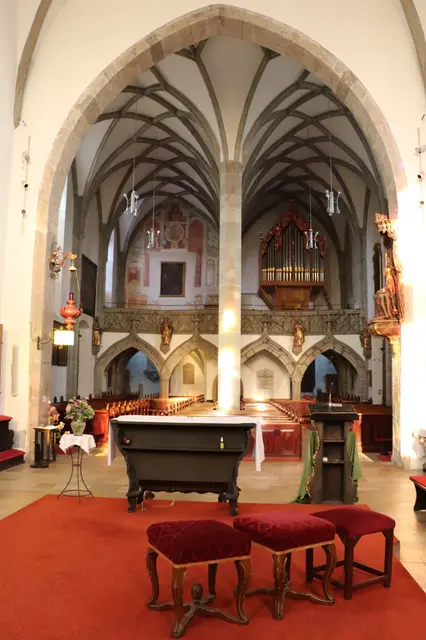 Vom Bludenzer Orgelbauer Christoph Enzenhofer
stammt die schöne Orgel
 mit 1580 Pfeifen - 28 Registern
und sie wurde am 13 Juni 2010 eigeweiht.