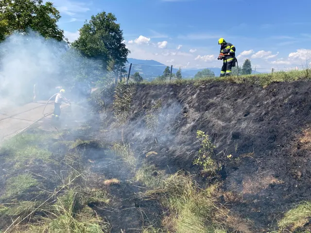 Feuerwehr bei den Löscharbeiten. | Foto: Freiwillige Feuerwehr St.Martin/Feldkirchen