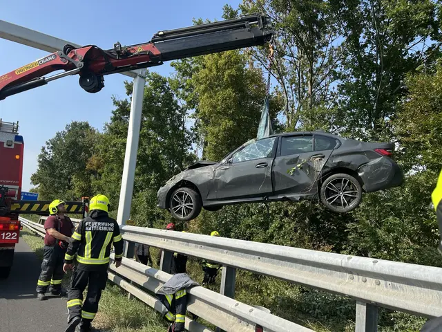 Das Fahrzeug wurde von der Feuerwehr geborgen. | Foto: Feuerwehr Mattersburg