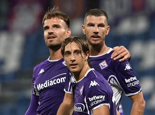 Florenz-Stars Marin Pongrančić, Jacopo Fazzini und Edin Dzeko (r.) kommen nach Wien. | Foto: Jennifer Lorenzini / REUTERS / picturedesk.com