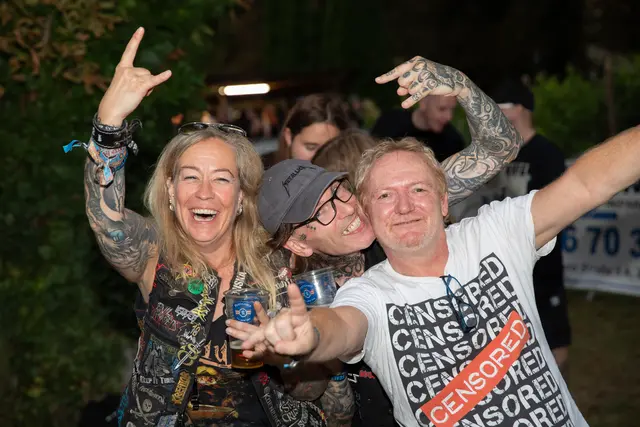 Sandra Schelesnik, Stefan Luzsicza und Torsten Schlüper beim 5. Metal Escalation Festival in Stuppach. | Foto: er