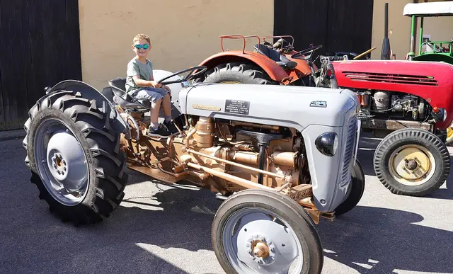 Die Oldtimer-Traktoren trafen sich in Schloss Rosenau. Jung und alt waren gleichermaßen fasziniert. | Foto: Franz Fichtinger