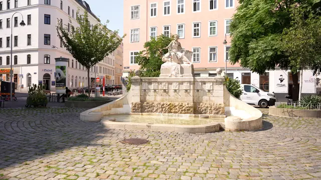 Der Siebenbrunnenplatz hat laut Peterlini einen besonderen Flair. | Foto: Valentina Marinelić/MeinBezirk