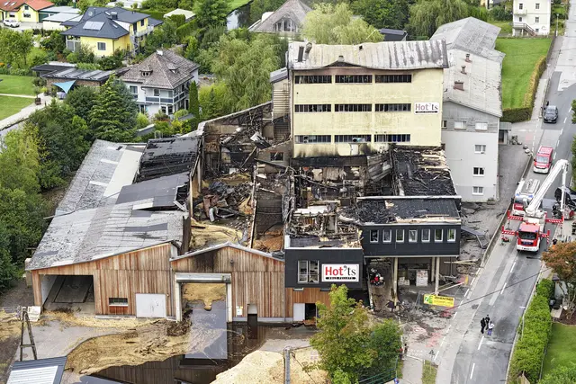 Das Gebäude, nachdem die Flammen gelöscht wurden.