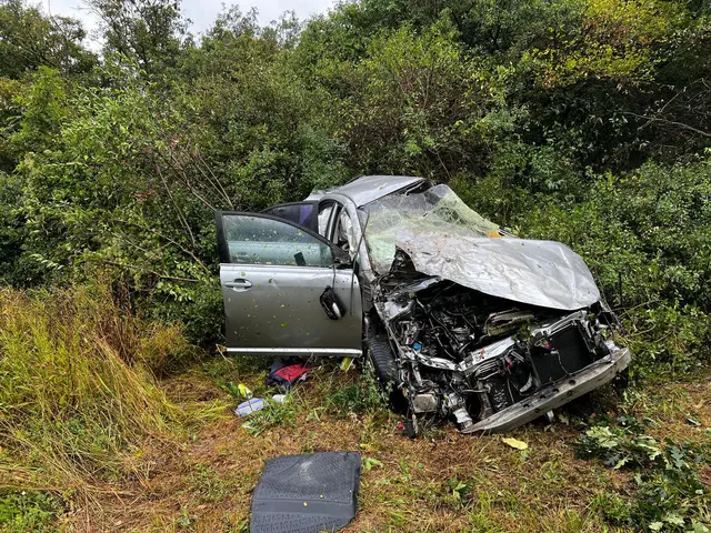 Unfall auf der A21: Fahrzeug durch Luft katapultiert. | Foto: FF Alland