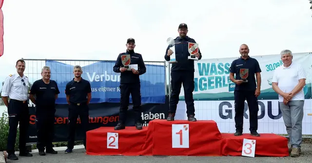 Bewerb A-Boot: Simon Peham siegte vor Matthäus Schwaighofer (beide FF Saxen) und Hermann Steinbrecher (FF Hütting). | Foto: Christian Strach