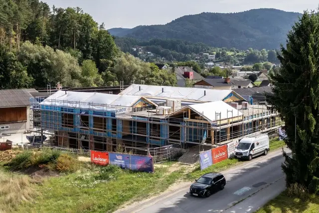 Ein Meilenstein für die Familien in Gratkorn: Das neue Betreuungszentrum nimmt Form an. | Foto: Marktgemeinde Gratkorn/Gasser&amp;Gasser