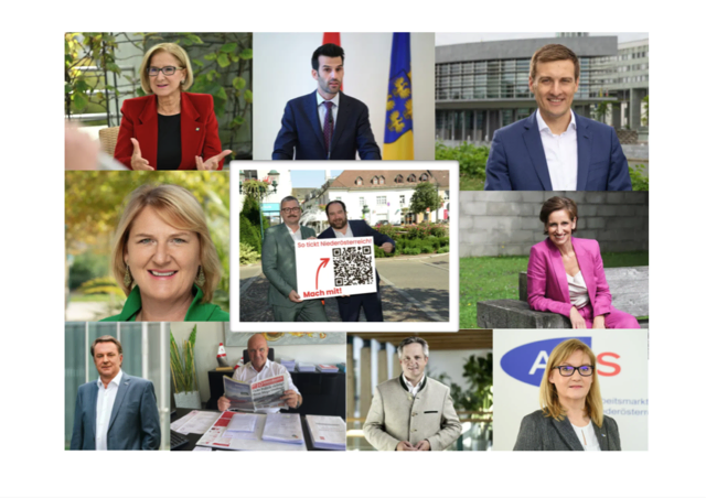 Das sagen Partei-Chefs, Kammer-Präsidenten und Landesgeschäftsführer zur MeinBezirk-Umfrage "So tickt Niederösterreich". | Foto: NLK/Archiv, NLK Pfeiffer, SPÖ NÖ, Die Grünen NÖ, NEOS, Oswald Hicker, Rita Newman, Daniel Shaked, Imre Antal/LK Niederösterreich, Markus Berger