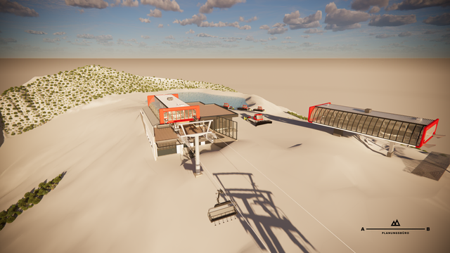 Am Plattenkogel ist die neue Bergstation situiert (li.). | Foto: Bergbahnen Steinplatte