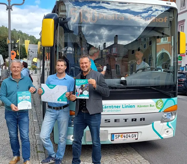  Ing. Hermann Florian (KEM Manager), Manfred Striedinger (Bacher Reisen Mobilitätsbüro Gmünd), DI Markus Ramsbacher, Tourismusregion Katschberg-Lieser-Maltatal | Foto: Florian