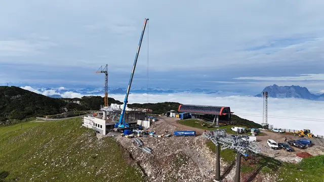 Baustelle Bergstation am Plattenkogel. | Foto: Bergbahnen Steinplatte