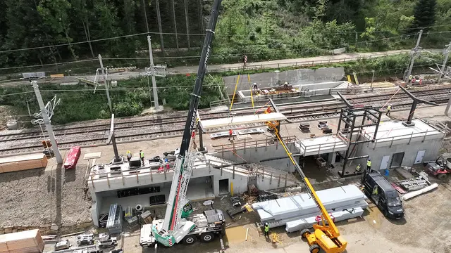 In Maria Anzbach laufen die Arbeiten am neuen Bahnhof auf Hochtouren.  | Foto: ÖBB, wexplore