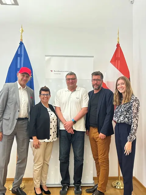 v.l.: Die Bundesräte Mertel, Kerschler,  Fischer und Muthsam mit Staatssekretär Jörg Leichtfried (Mitte) | Foto: BR Kerschler