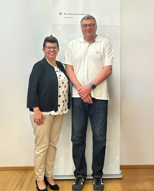 Um Sicherheit ging es auch beim Arbeitsgespräch mit dem Staatssekretär Jörg Leichtfried (zuständig für Staatsschutz und Nachrichtendienst), der ebenfalls aus der Steiermark kommt. | Foto: BR Kerschler