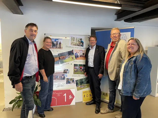V. l.: Bgm. Leopold Eder (Finanzreferent Region Sterngartl Gusental), Martina Birngruber (GF &amp; LEADER-Managerin Region Sterngartl Gusental), Hannes Heide (EU-Abgeordneter), Herbert Enzenhofer (Gemeinderat Zwettl) und Susanne Leitner (Gemeinderätin Bad Leonfelden) | Foto: Manfred Rehberger
