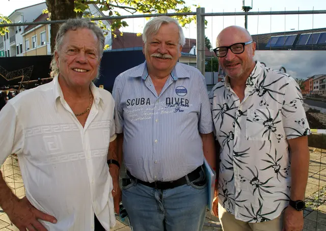 Ernesto Weber, Stadtrat Edmund Potetz und Künstler Ernst Breitegger.