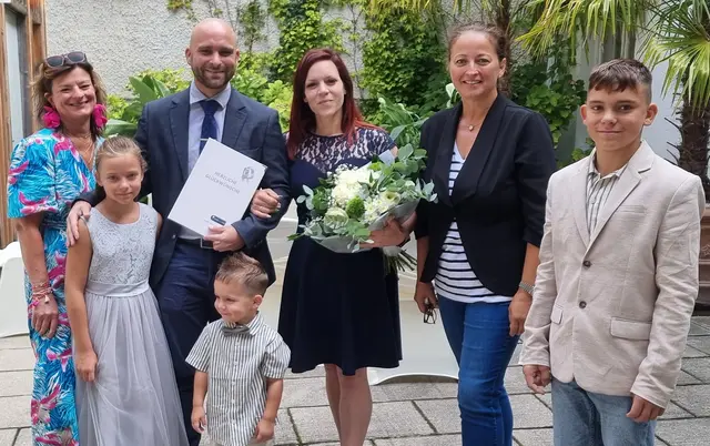 Yvonne Latzko gab ihrem Christoph das Jawort. | Foto: Stadtgemeinde Neusiedl am See