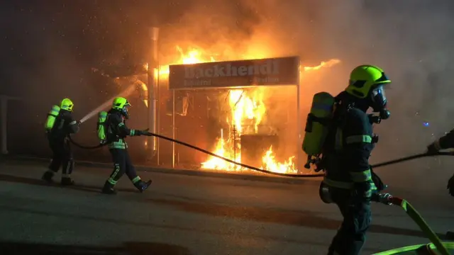 Gebäudebrand am 10. März 2025 | Foto: BFKDO Baden