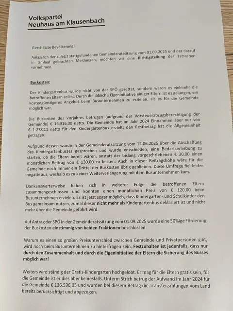 Das aktuelle Flugblatt der Gemeinde-ÖVP (Teil 1). | Foto: ÖVP