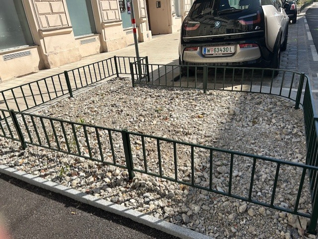 Dieses Schotterbeet sorgt für Ärger unter den Anrainerinnen und Anrainern in der Penzinger Straße.  | Foto: privat 