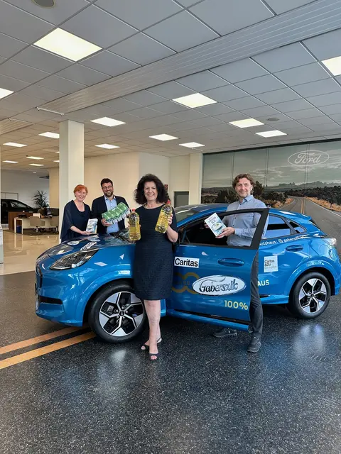 Karitative Aktion vom Autohaus Gaberszik und Marienstüberl der Caritas: Sonja Gaberszik, Adam Lamprecht (Leiter Marienstüberl), Maria Gaberszik und Chrisitan Perkounig von der Caritas (v. l.) | Foto: Autohaus Gaberszik