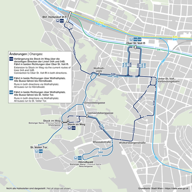 So sieht die neue Streckenführung aus.  | Foto: Grafik: Wiener Linien