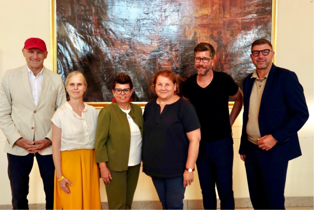 Bundesrat Manfred Mertel (Kärnten), Bundesrätin Daniela Gruber-Pruner (Wien), Bundesrätin Bernadette Kerschler, Bundesministerin für Arbeit, Soziales, Gesundheit, Pflege und Konsumentenschutz Korinna Schumann, Christian Fischer, Bundesrat Martin Peter (NÖ). | Foto: SPÖ