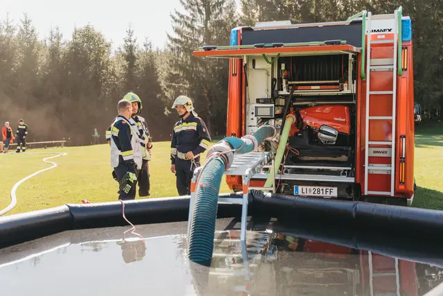 Löschwasserbehälter für die bodengebundene Brandbekämpfung. | Foto: B. Nachbagauer – NUP Eisenwurzen