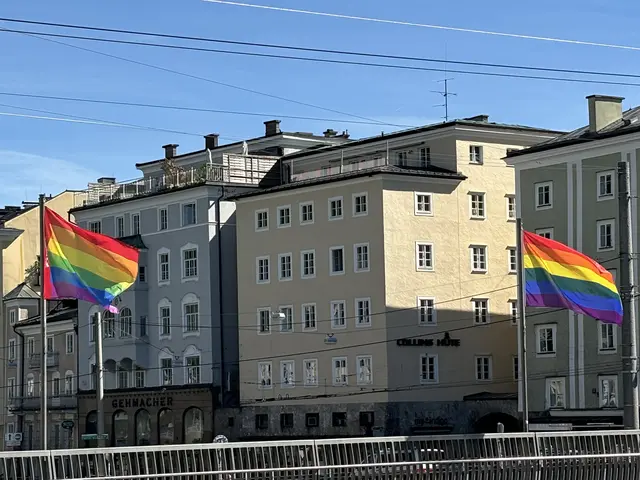 Regenbogenfahnen schmückten die Staatsbrücke  | Foto: Lisa Gold 