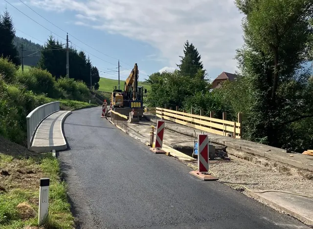 Die erste Hälfte der Lambachbrücke ist fertig. | Foto: Land Stmk