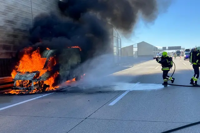 Die Rauchsäule war bereits von weitem zu sehen. | Foto: FF Laxenburg und FF Wiener Neudorf