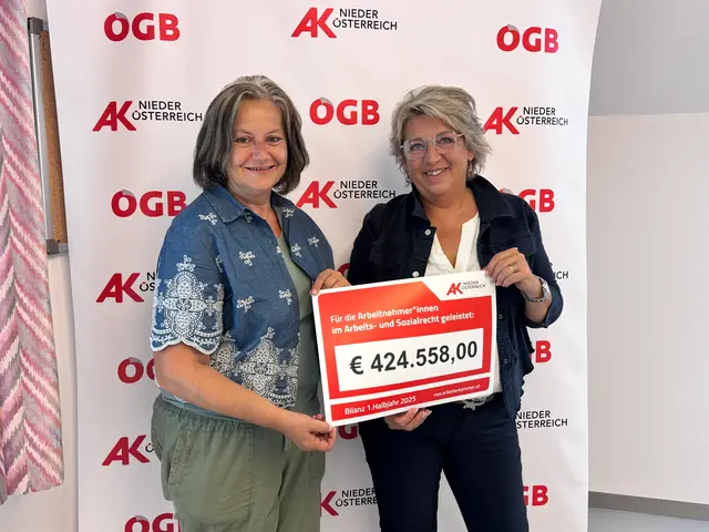 Kammerrätin Michaela Schön (l.) und Bezirksstellenleiterin Sabine Draxler bei der Präsentation der Halbjahresbilanz. | Foto: AK Waidhofen/Thaya