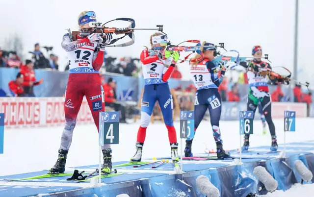 Die heimischen Biathlonstars um Lisa Hauser (ganz links) wollen in Hochfilzen um die Stockerlplätze mitreden. | Foto: ÖSV/GEPA