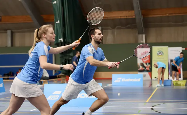 Das erfolgreiche Mixed-Doppel Jana Haas und Michael Schausberger in voller Aktion. | Foto: Sportunion Ohlsdorf