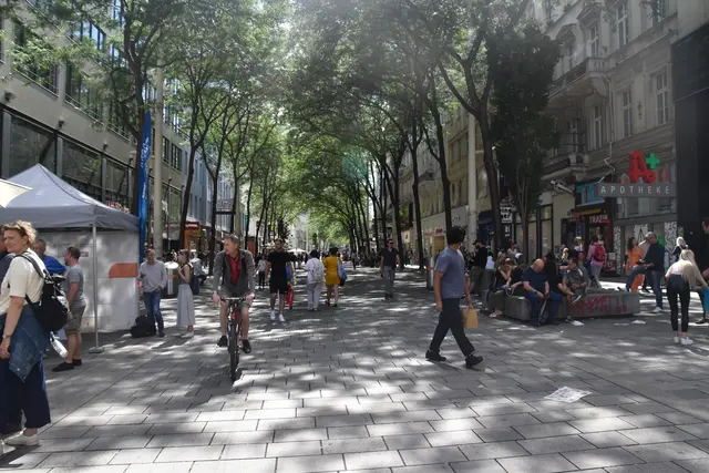 Die Mariahilfer Straße wird täglich von zahlreichen Menschen besucht - darunter auch viele Radler.  | Foto: Salme Taha Ali Mohamed