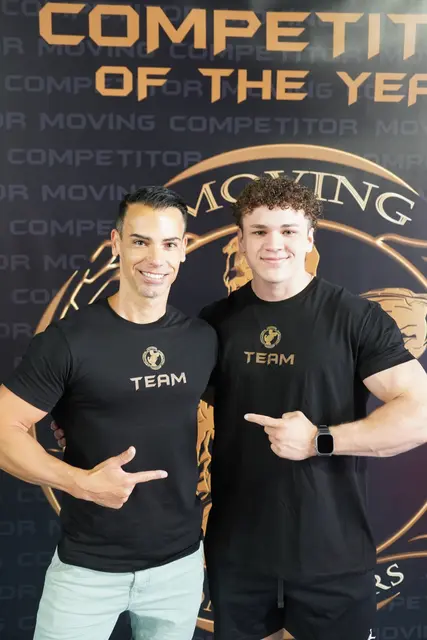 Christian Lechner mit dem zweifachen "best posing award" Gewinner Marvin Glatz.