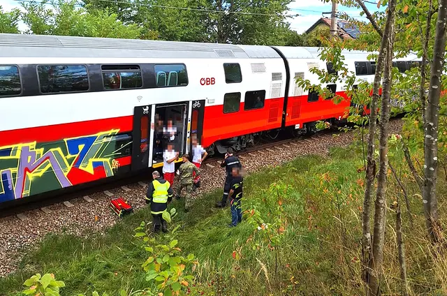 Die Fahrgäste wurden evakuiert. | Foto: AFK Raabs/Thaya