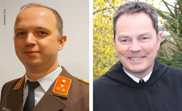 Christian Rohrauer, Kommandant der FF Allhaming sowie Klaus Zarzer-Besenböck – Seelsorger der Gemeinde. | Foto: Rohrauer/Zarzer-Besenböck