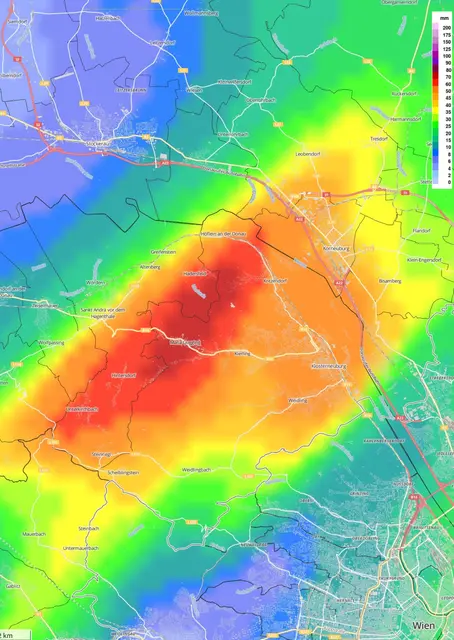 Ein Blick auf die Wetterkarte ließ nichts Gutes erahnen. | Foto: Geosphere Austria