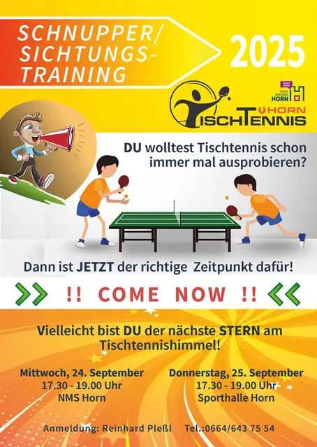 In einigen Wochen startet die Sektion Tischtennis mit einer Schnuppertrainingsaktion. Eingeladen sind interessierte Kinder ab 8 Jahre um einmal Tischtennis zu spielen. | Foto: Reinhard Pleßl