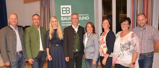 Von links: Wolfgang Wallner, Martin Moser, Andrea Wildberger, Georg Strasser, Johanna Miesenberger, Karin Steigerstorfer, Andrea Rauch und Matthias Raab. | Foto: OÖ Bauernbund