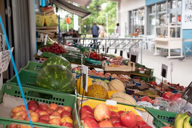 Frisches Obst, Fleisch, Rosen und mehr – am Meidlinger Markt gab es für den sehbehinderten Journalist Dominic Schmid einiges zu entdecken. (Archiv) | Foto: Markus Spitzauer