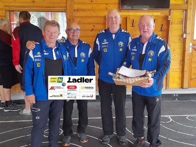 Herbert Scharner, Herbert Rücklinger, Josef Scholler und Bruno Gamsjäger erzielten einen beeindruckenden dritten Platz. | Foto: ESV Union Ladler Wang