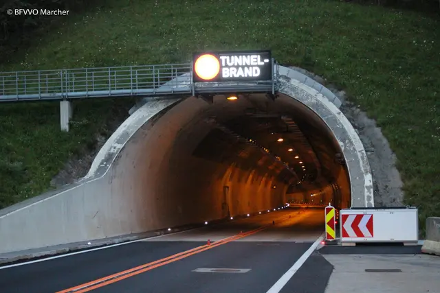 Der Herzogbergtunnel war mehrere Stunden gesperrt. | Foto: BFV Voitsberg/Patrick Marcher